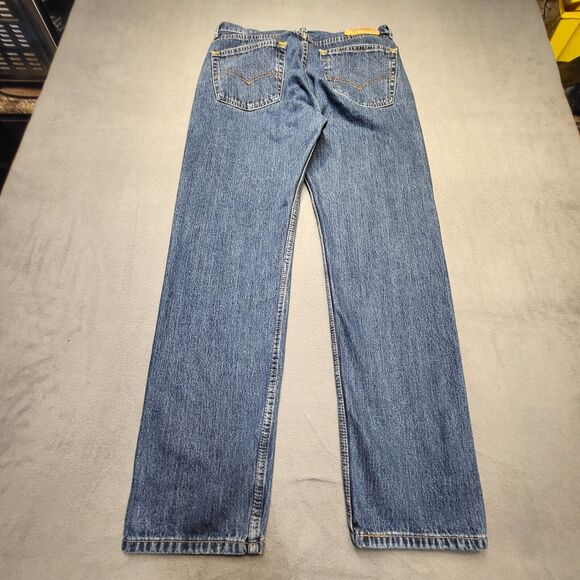 Levi's 505 Jeans Mens 33x30 Blue Regular Fit Straight Leg Distressed Denim - Picture 10 of 11